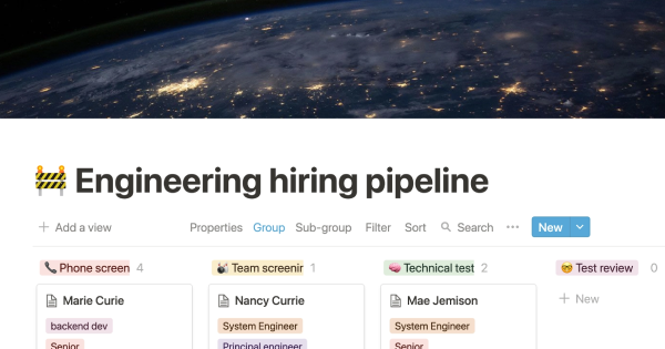 Engineering hiring pipeline