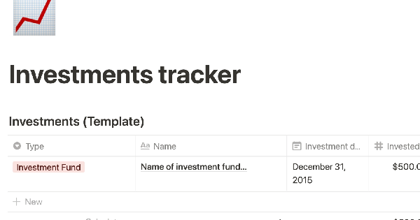 Investments tracker: Free Notion template by Renan Greca