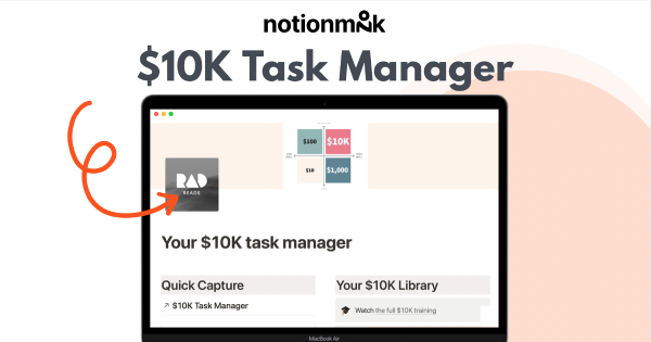 Khe Hy's $10K Task Manager Notion template