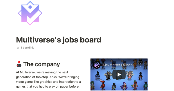 Multiverse's job board