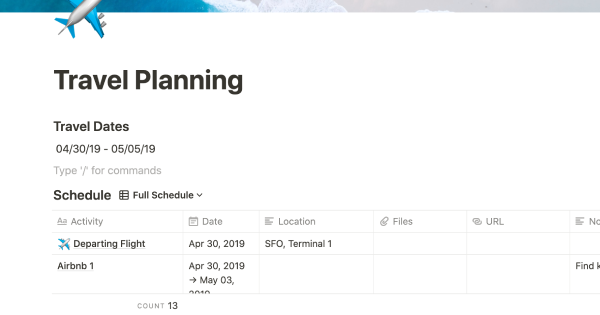 Travel planning