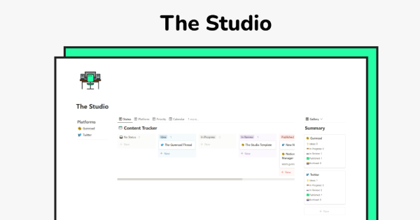 Reem Magdi's Creator Studio Notion Template: Streamline Your Processes