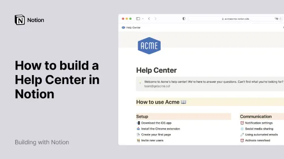How to Build a Help Center in Notion