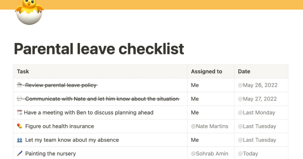 Babysitting Checklist: Free Notion Template for Parenting Tasks