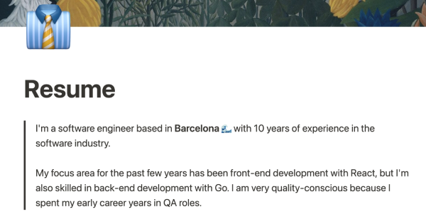Resume - Notion template by Notion