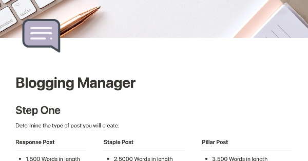 Blogging manager