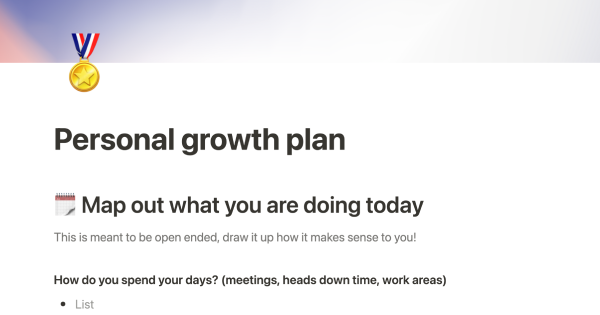 Personal growth plan: Free Notion template by Notion
