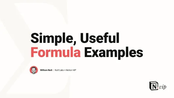Simple and Useful Formulas in Notion