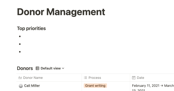 Donor management