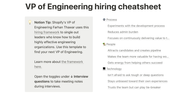 Shopify engineering hiring cheatsheet