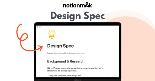 Notion's Design Spec Notion template