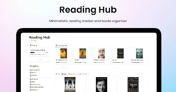 Reading Hub Notion Template by Tony David