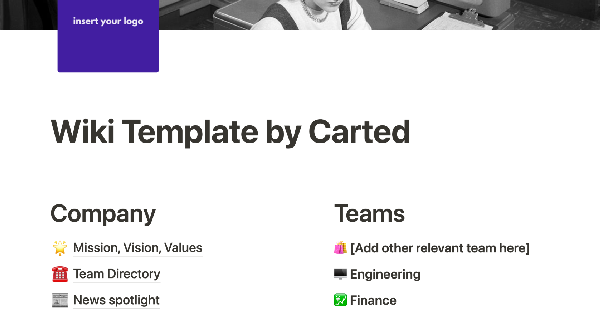 Build a Knowledge Hub with the Notion Startup Team Wiki Template