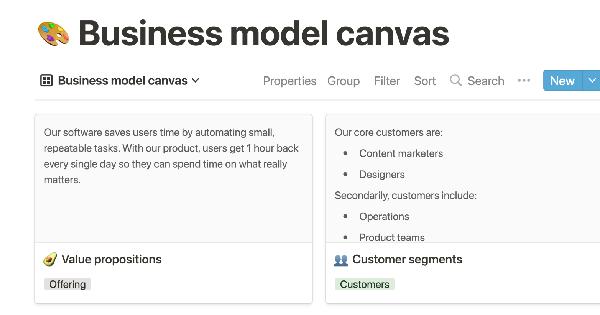 Business Model Canvas Notion Template by Notion