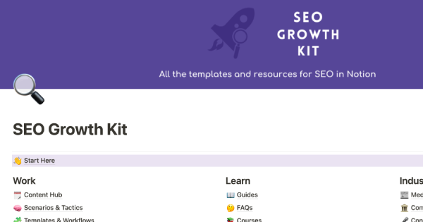 Ola King's SEO Growth Kit Template for Notion: Boost Your Search Visibility