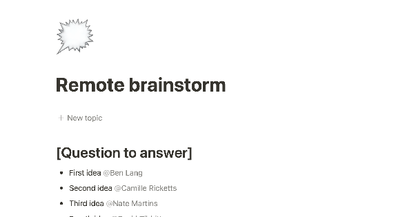 Remote brainstorm