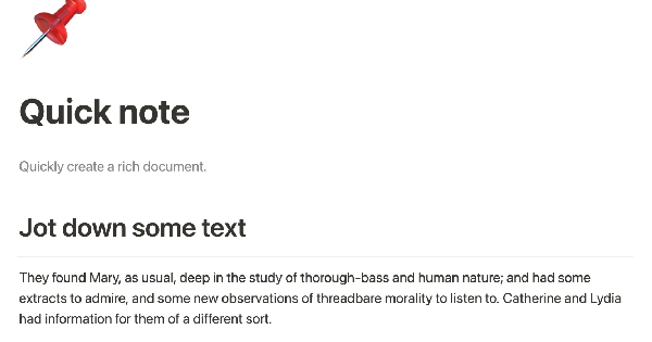 Quick Note Notion Template by Notion