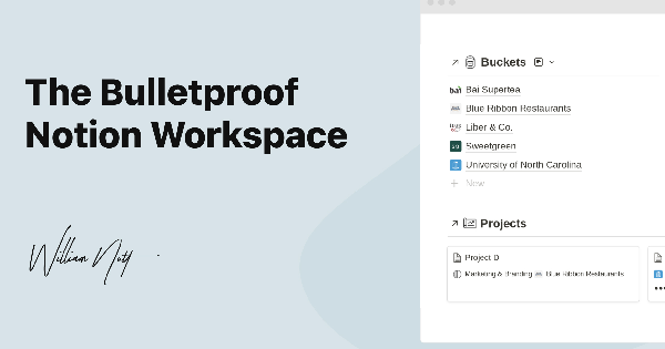 William Nutt's Bulletproof Workspace Notion Template