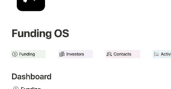 Oliver Parker's Free Funding OS Notion Template for Startups