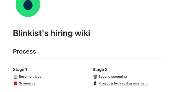 Blinklist's hiring wiki