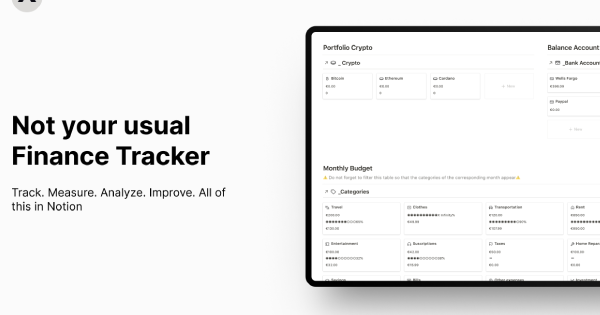 Alejandra Cienfuegos' finance and crypto tracker Notion template