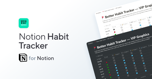Habit Tracker Notion Template: Created by VIP Graphics