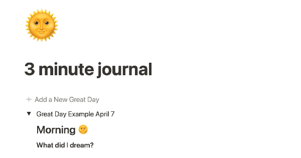 3 minute journal