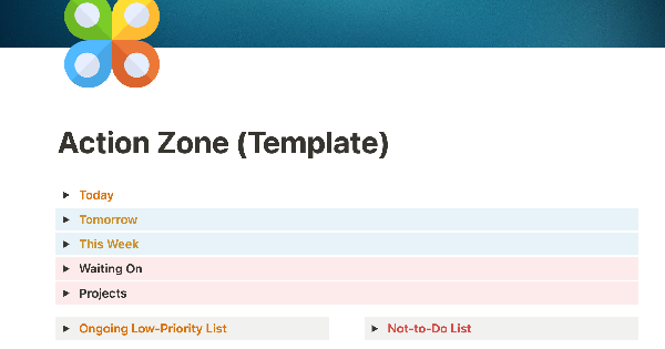 Action zone task/project manager
