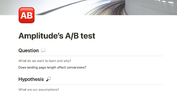 Amplitude's A/B test