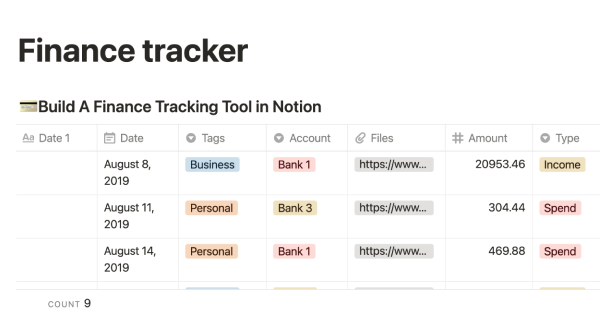 Finance tracker