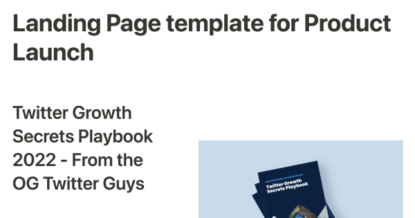 NotionChefs' Product Launch Landing Page Notion Template