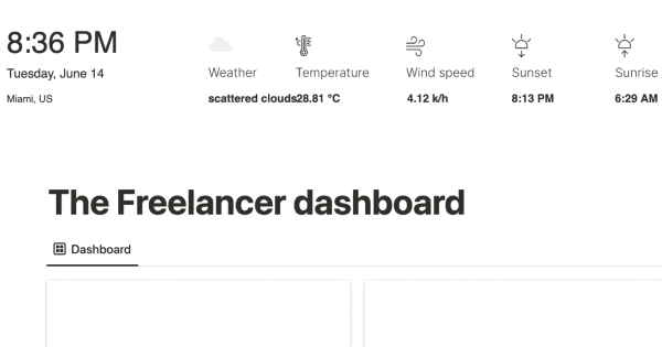 Yudax's Freelancer Dashboard Notion Template