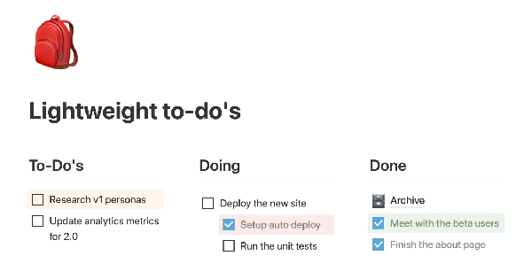 Lightweight to-dos