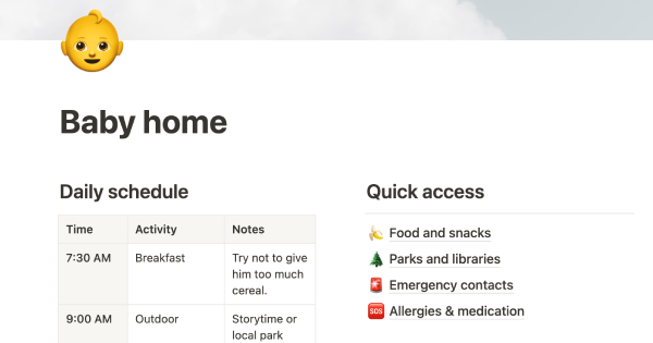 Babe Planner Notion Template Created by Yin Wu