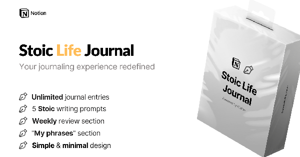 Stoic Life Journal Notion Template by Pascio