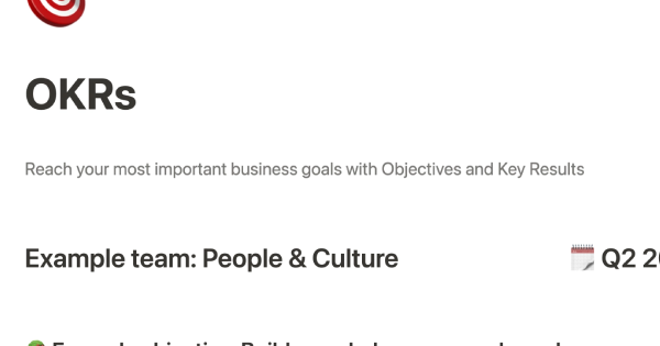 Objectives and key results (OKRs)