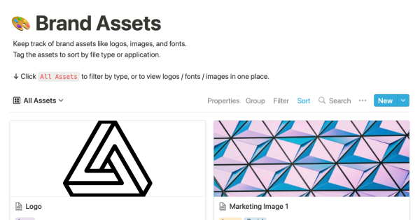 Brand assets - Notion template by Notion