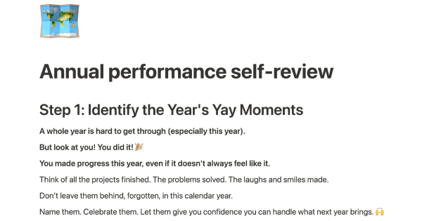 Annual performance self-review