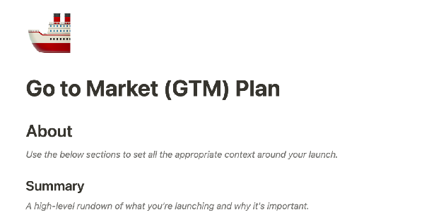 Develop a Solid Go-to-Market Plan with the Notion Template