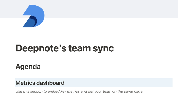 Deepnote's team sync