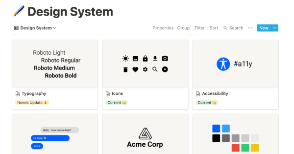 Notion's Design System Notion template